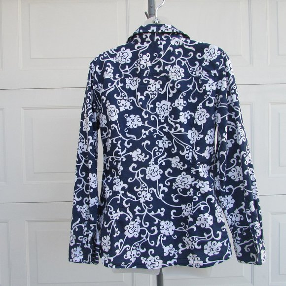 Charter Club navy white tuxedo button down shirt 10 - Picture 7 of 7